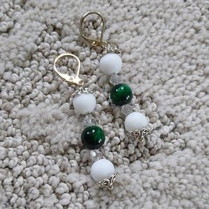 Handmade Gemstone Earrings Green Tiger's Eye